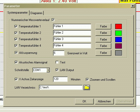 Diagrammeinstellung